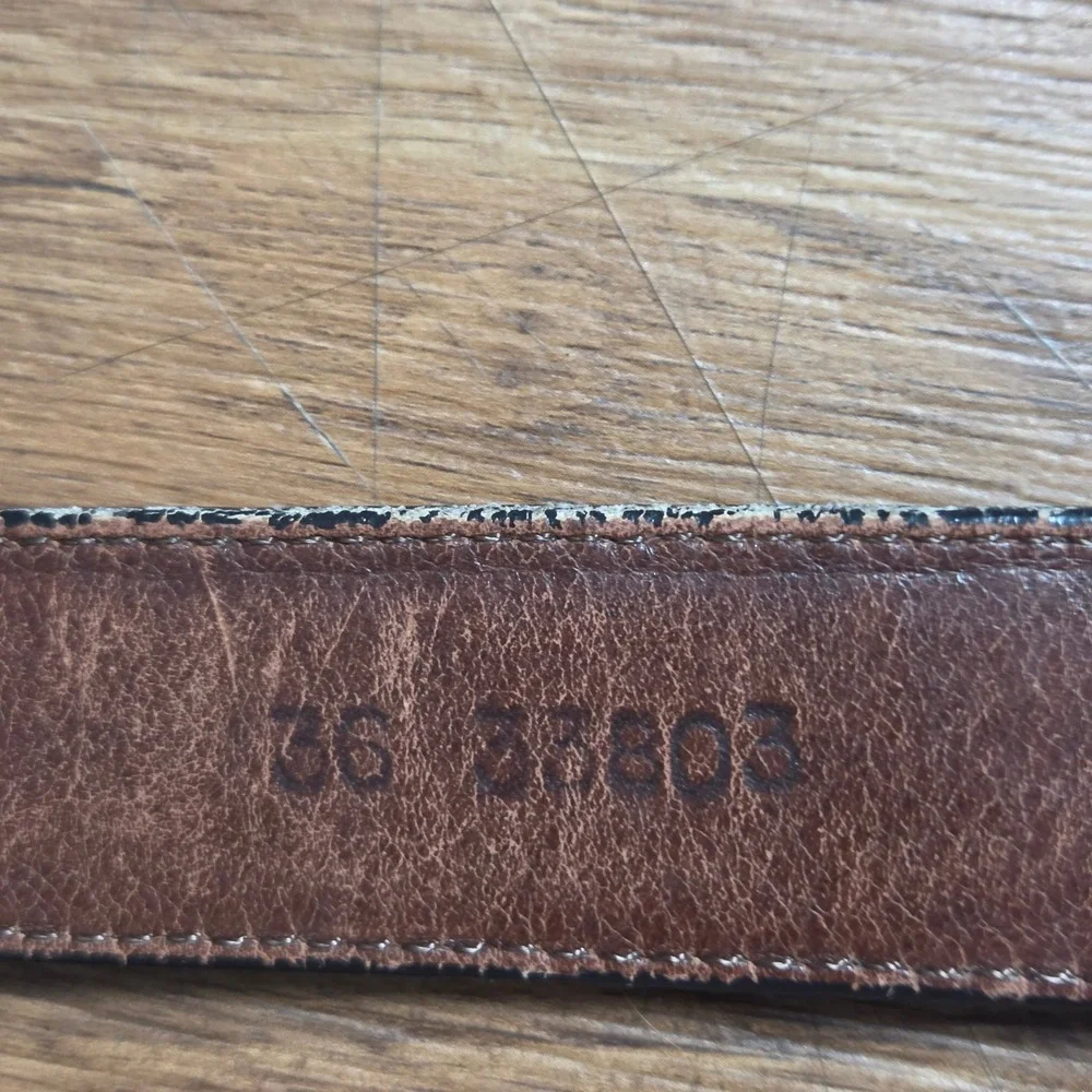 Brighton Mens English Calf Leather Belt 36 Solid Brass Buckle Black 33803